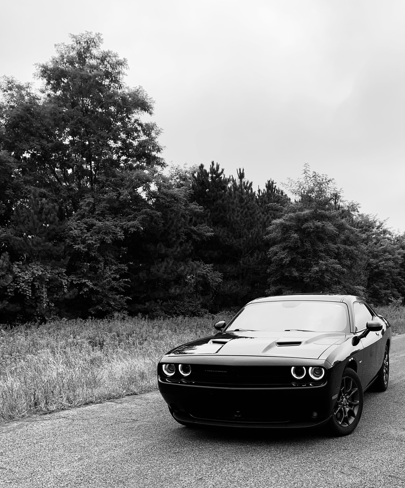 Another image of my car at an angle on a rural road in Wisconsin.